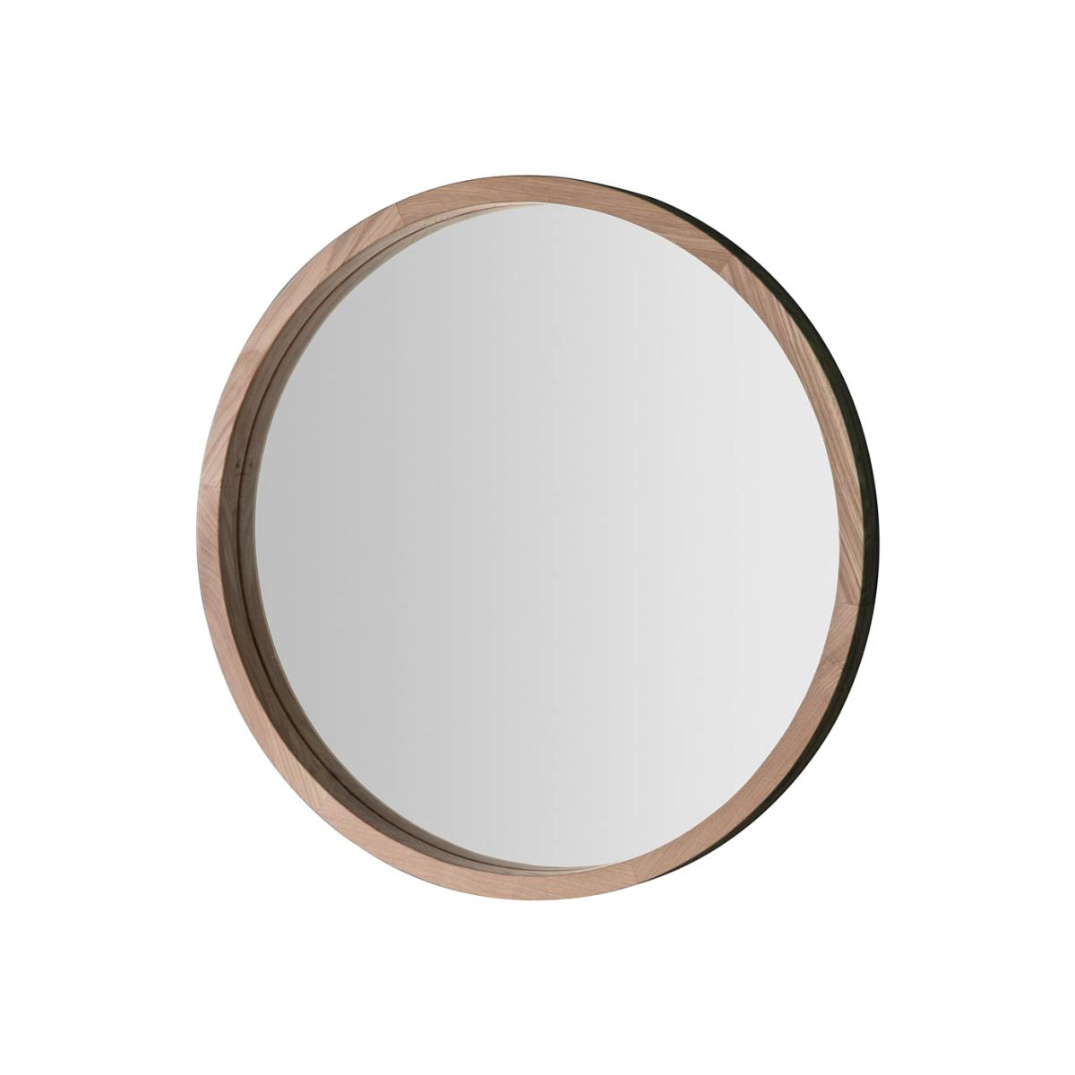 Roslyn Medium Round Wall Mirror - Light Wood – image 1