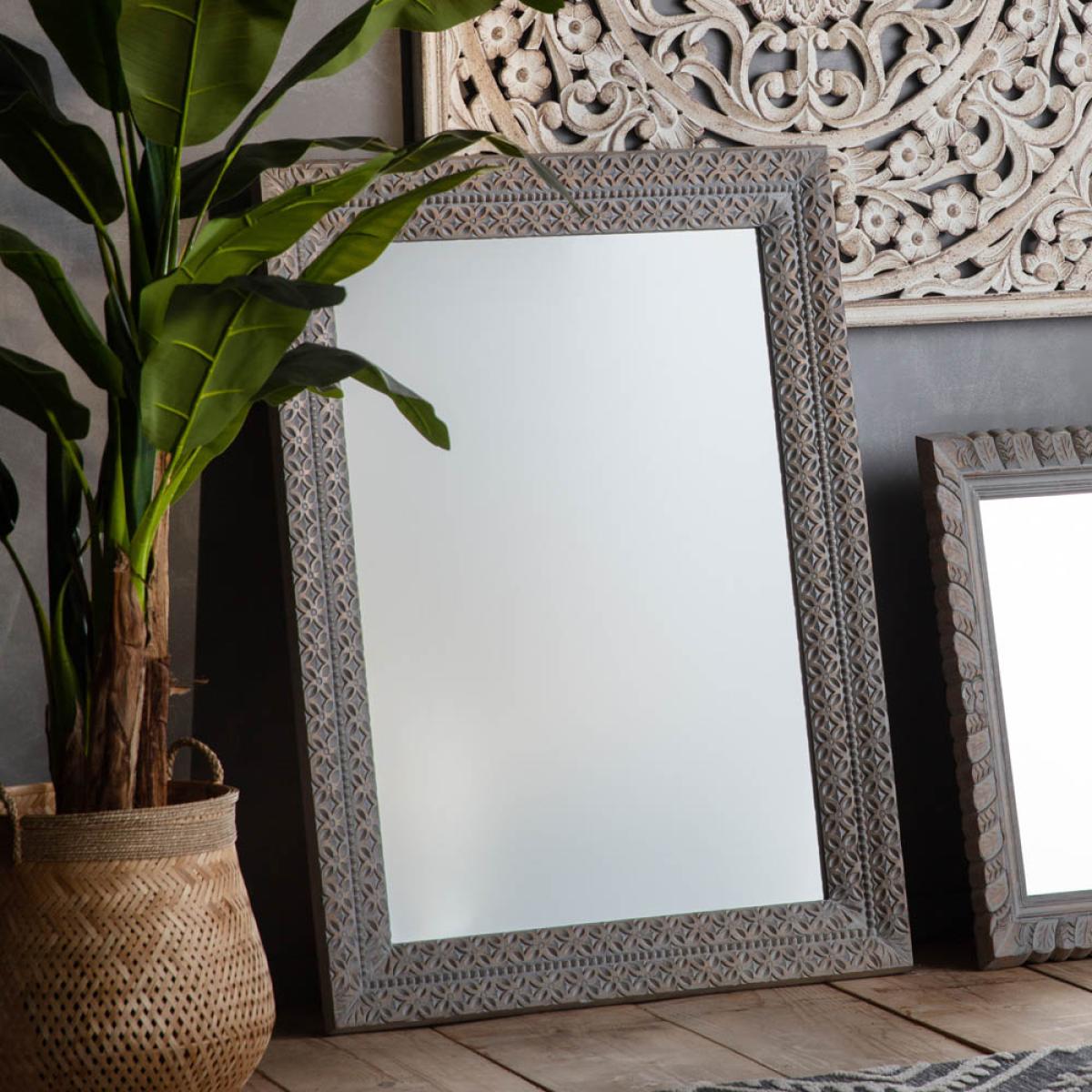 Shifnal Large Rectangle Wall Mirror - Light Wood – image 1