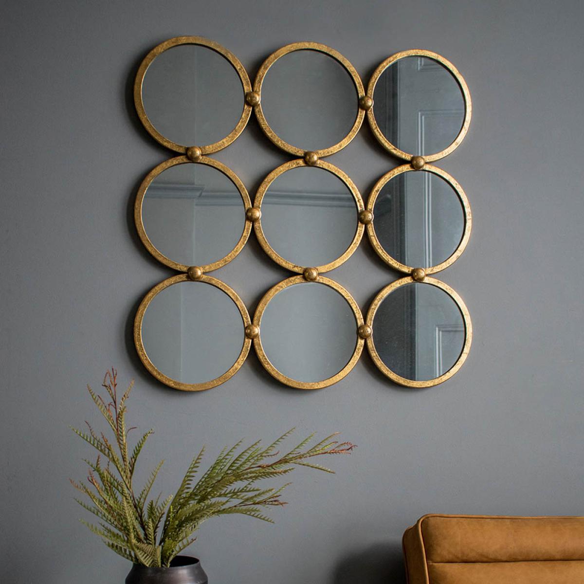 Fidela Medium Square Wall Mirror - Gold – image 4