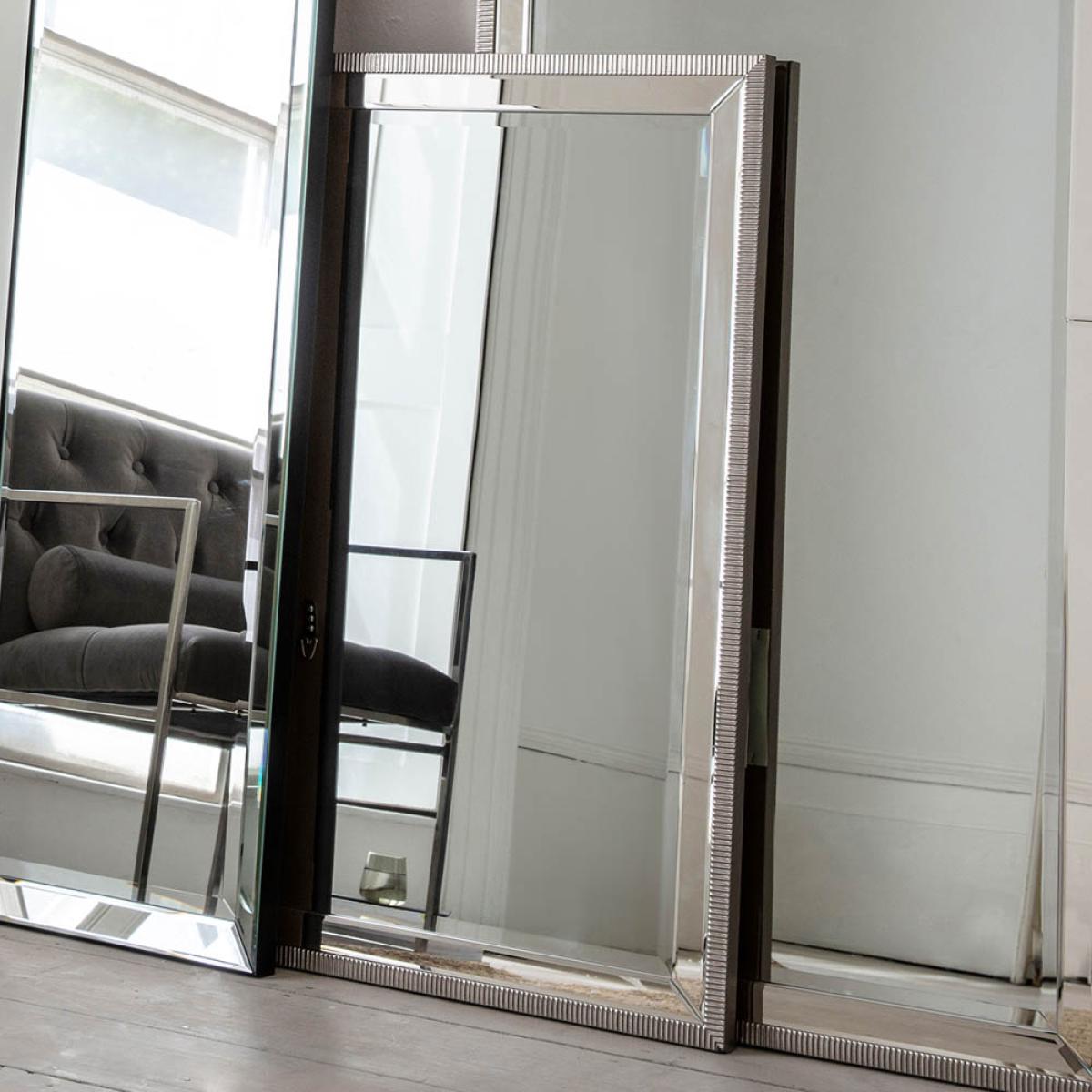 Newton Large Rectangle Wall Mirror - Silver – image 2