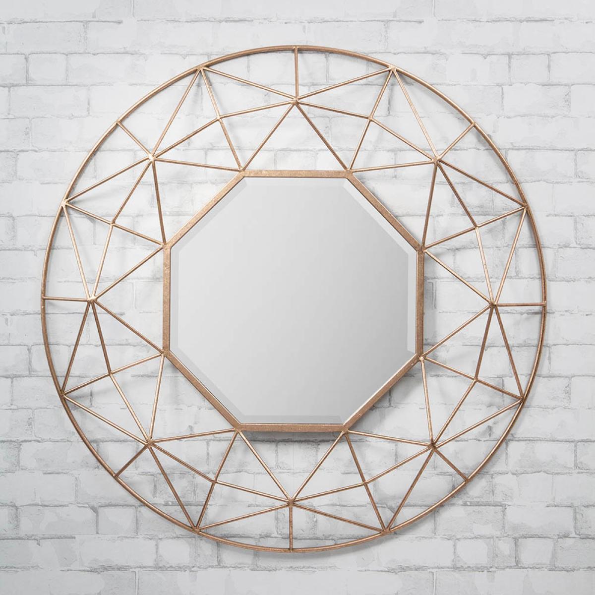 Felicia Medium Round Wall Mirror - Gold – image 3