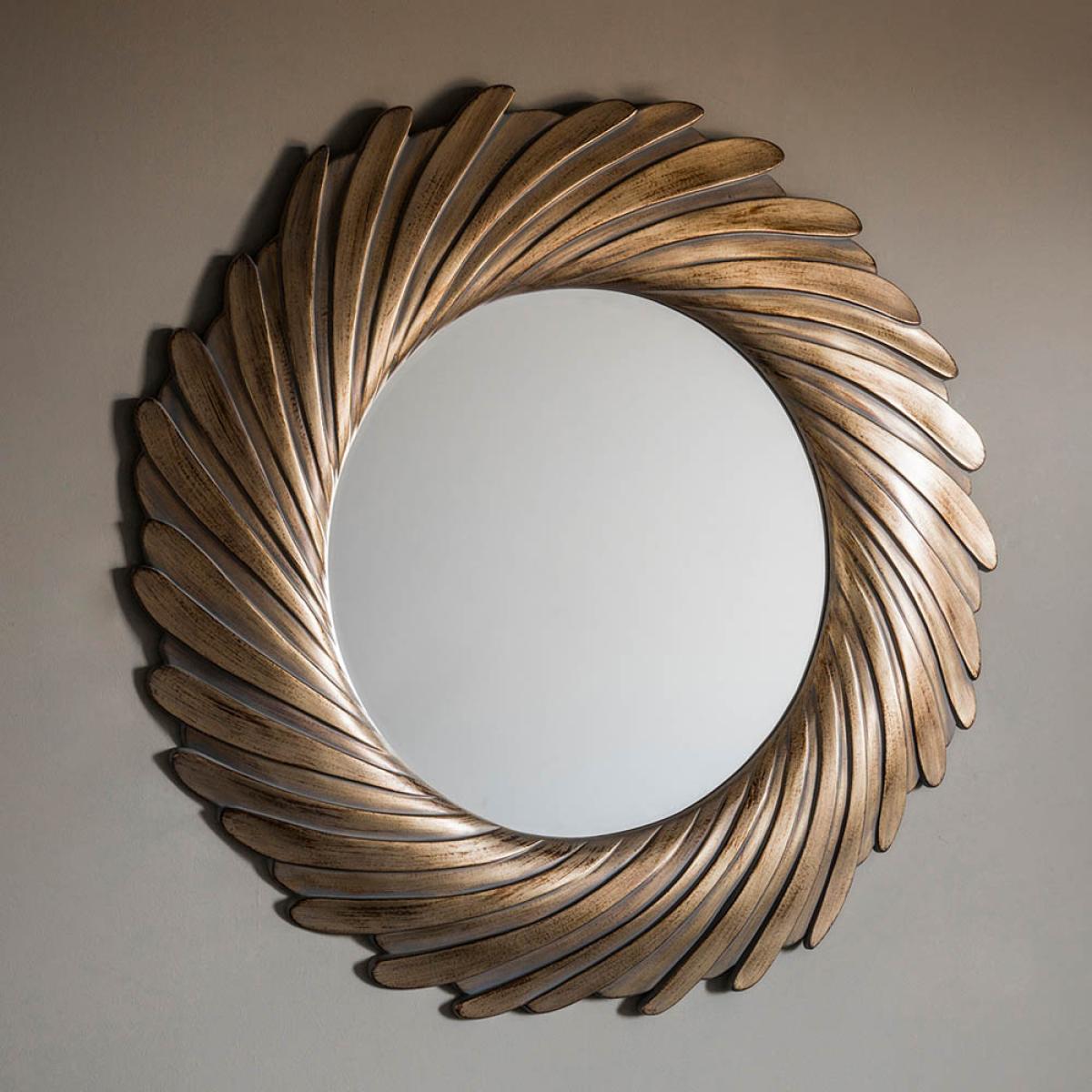 Belper Medium Round Wall Mirror - Gold – image 2
