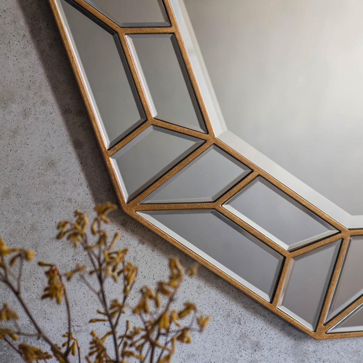 Imogen Medium Decagon Wall Mirror - Gold – image 2