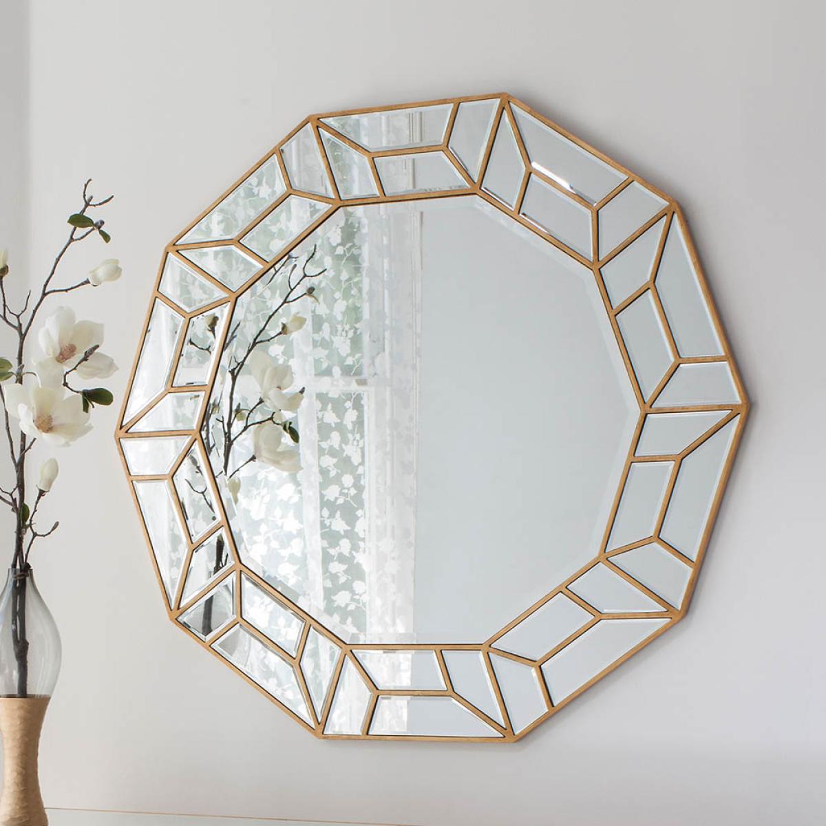 Imogen Medium Decagon Wall Mirror - Gold – image 3