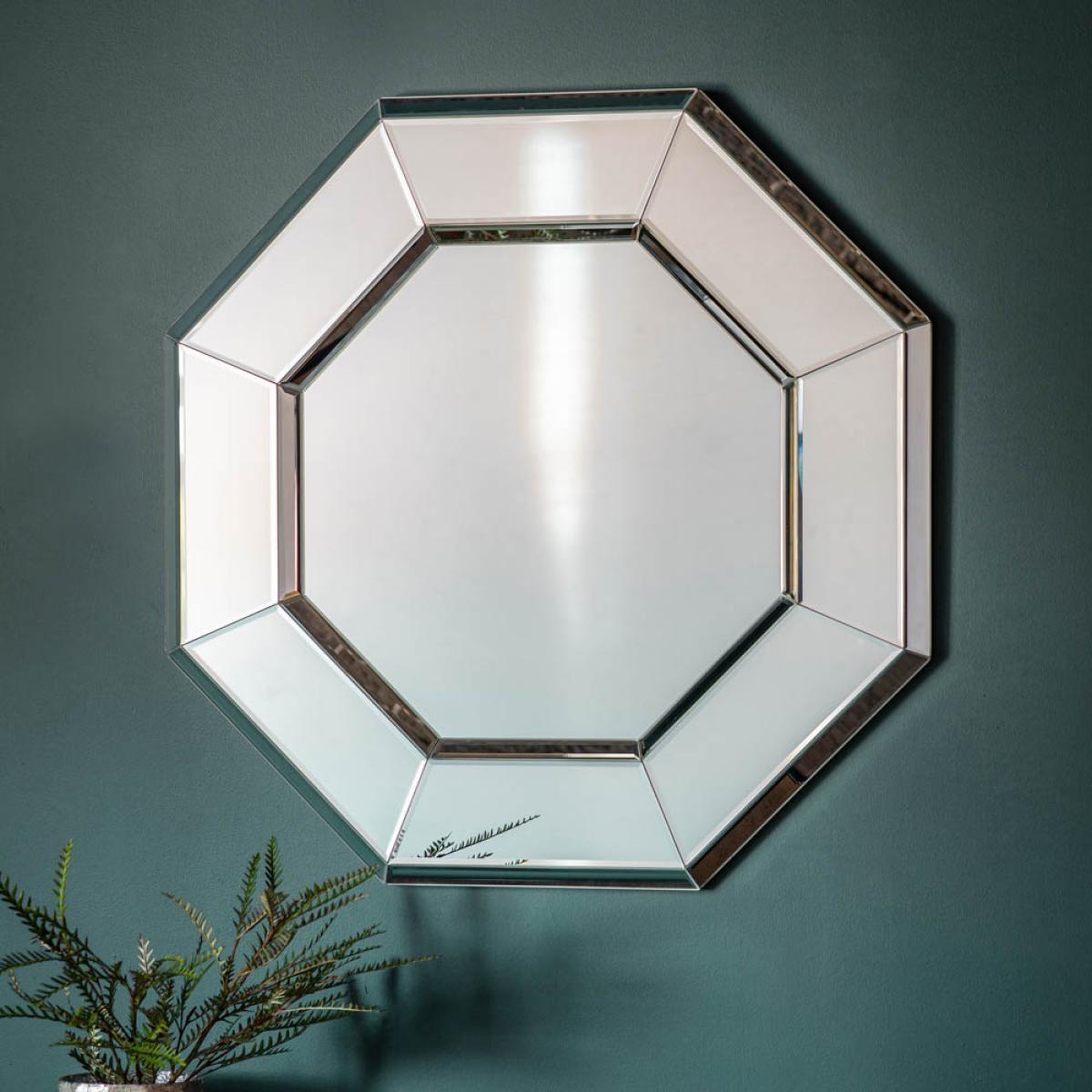 Birdie Medium Octagon Wall Mirror - Silver – image 2