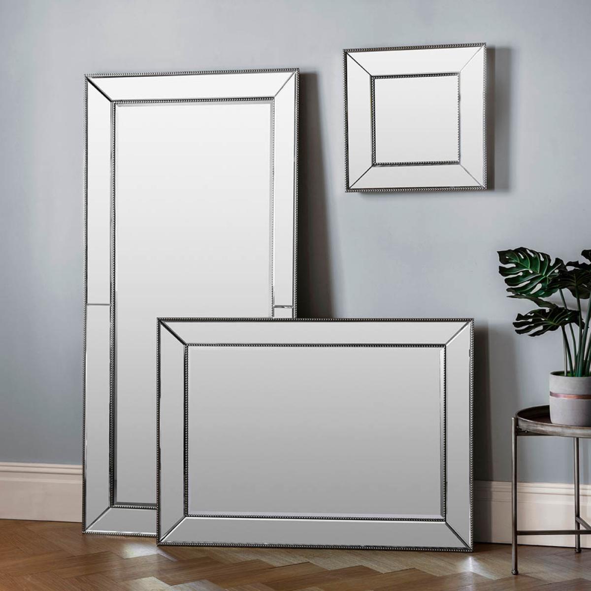 Kaitlyn Large Rectangle Wall Mirror - Silver – image 4