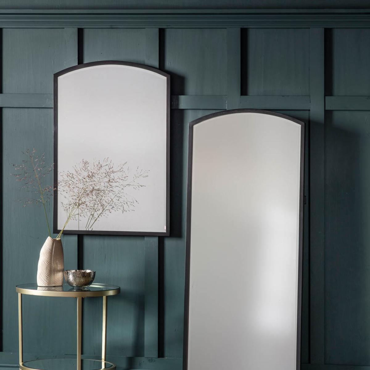 Riley Medium Arched Wall Mirror - Black – image 3