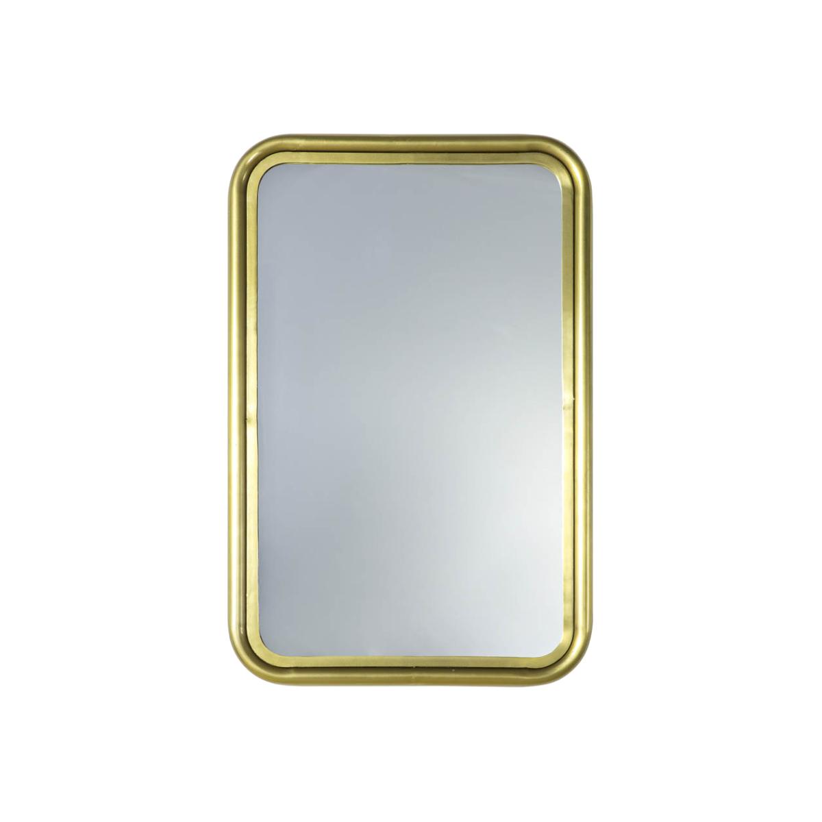 York 92cm Medium Rounded Rectangle Wall Mirror - Brass – image 1