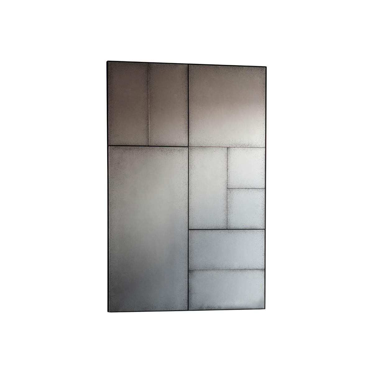 Chantel Large Rectangle Antique Wall Mirror - Black – image 1