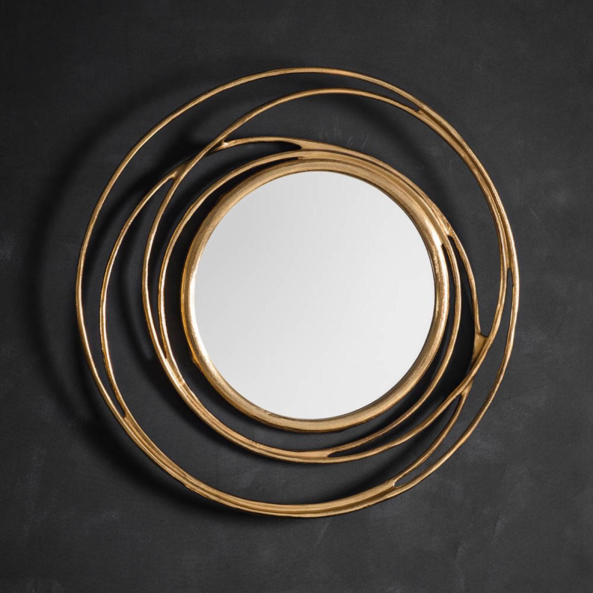 Juliann Medium Round Wall Mirror - Gold – image 2