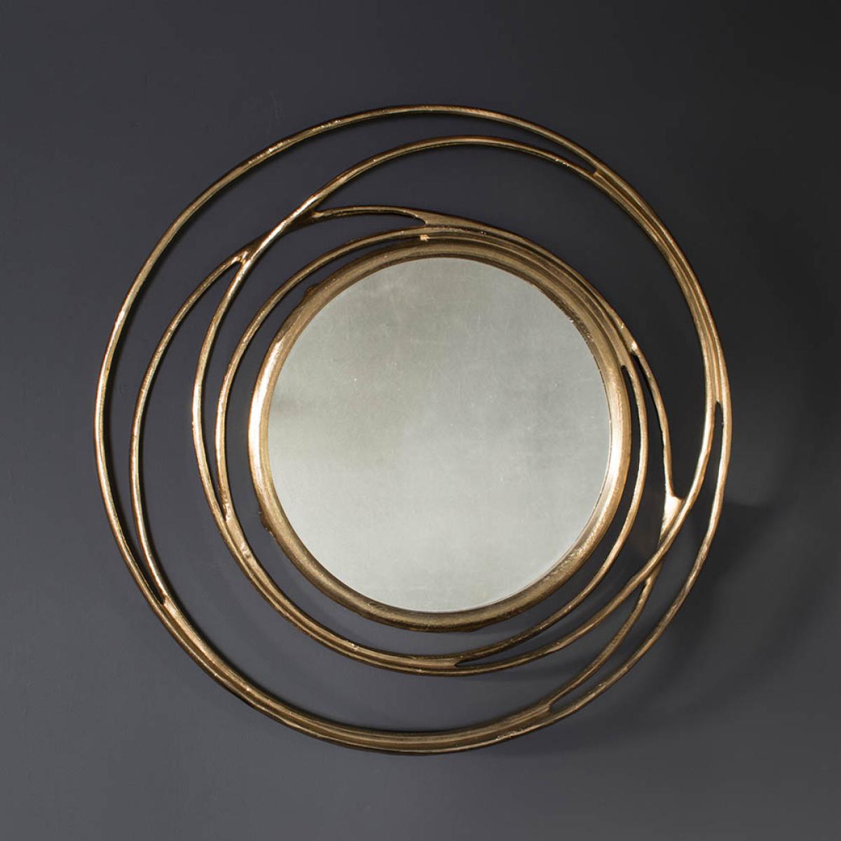 Juliann Medium Round Wall Mirror - Gold – image 4