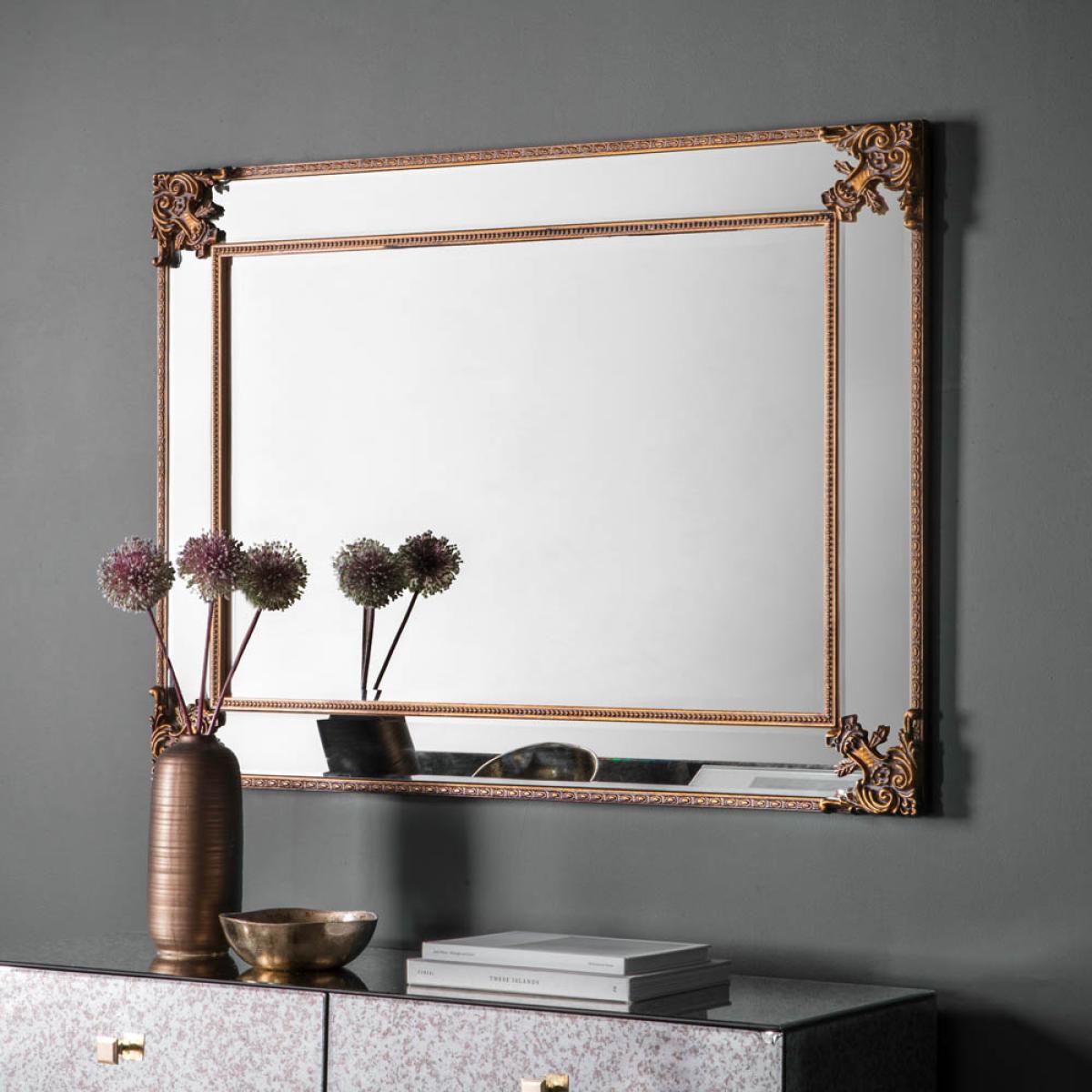 Hatty Large Rectangle Wall Mirror - Gold – image 2