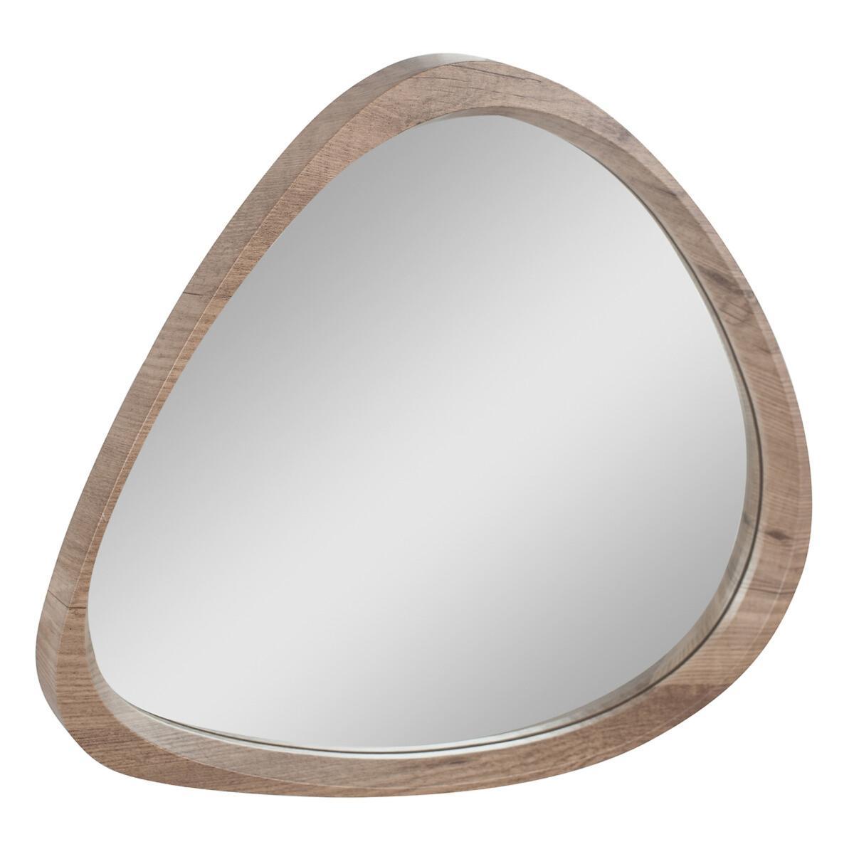 57cm Wooden Curved Wall Mirror – image 2
