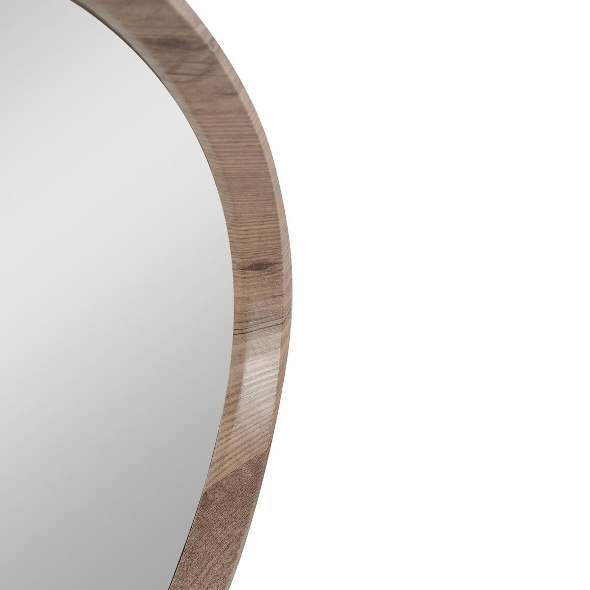 57cm Wooden Curved Wall Mirror – image 4