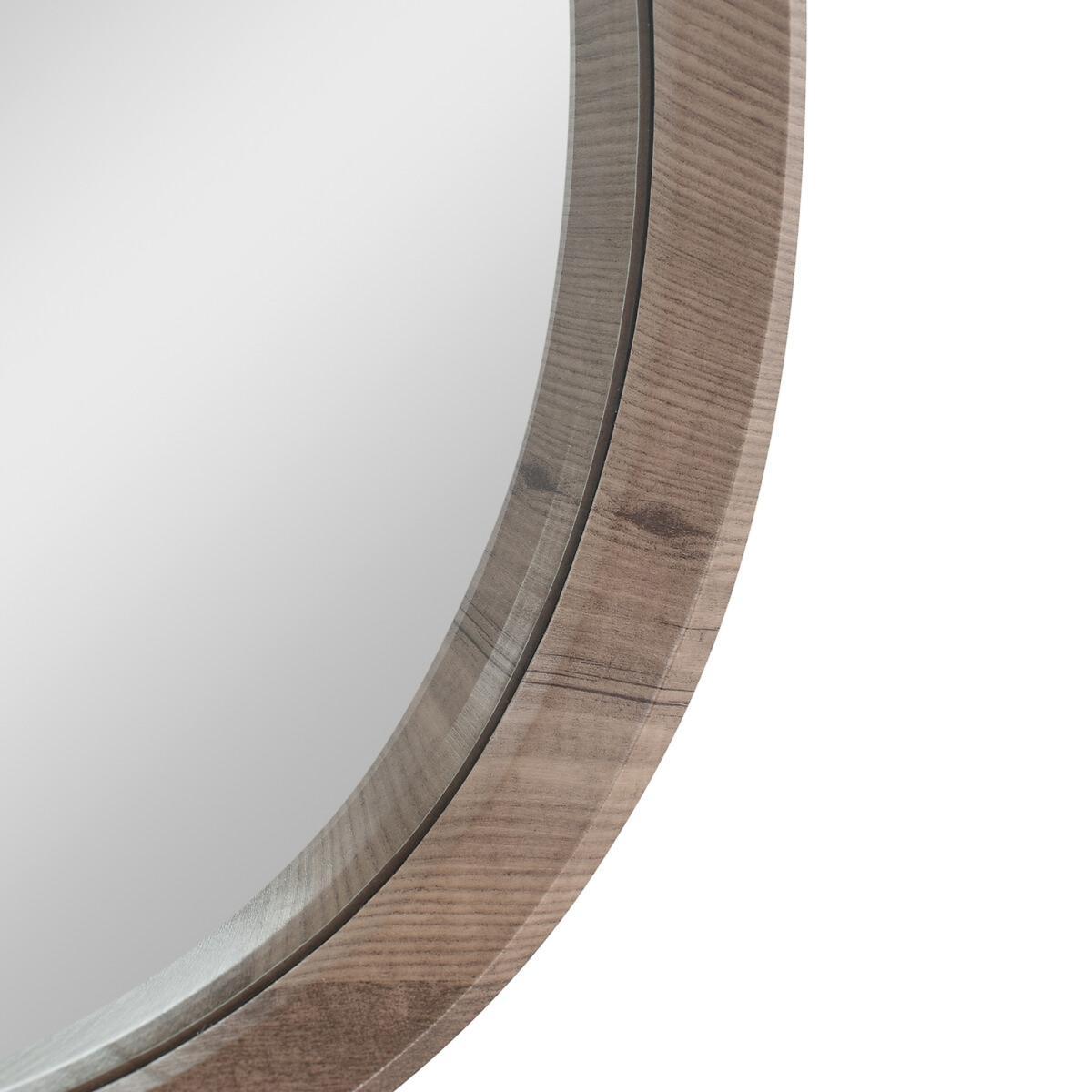 57cm Wooden Curved Wall Mirror – image 5