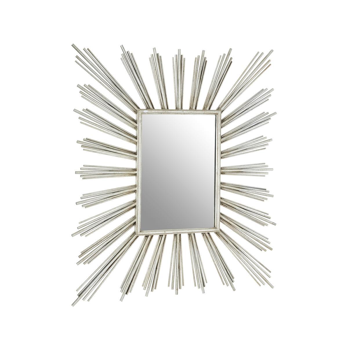 94 x 80cm Metal Wall Mirror in Antique Silver Finish – image 2