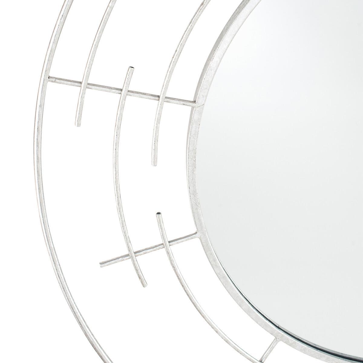 90cm Silver Metal Round Wall Mirror – image 3