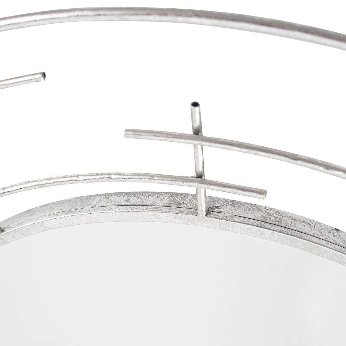 90cm Silver Metal Round Wall Mirror – image 4