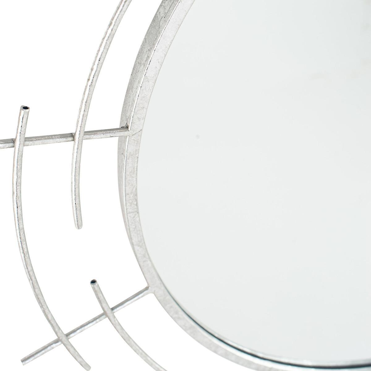 90cm Silver Metal Round Wall Mirror – image 5