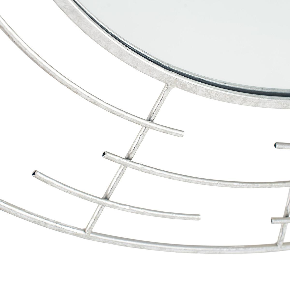 90cm Silver Metal Round Wall Mirror – image 7