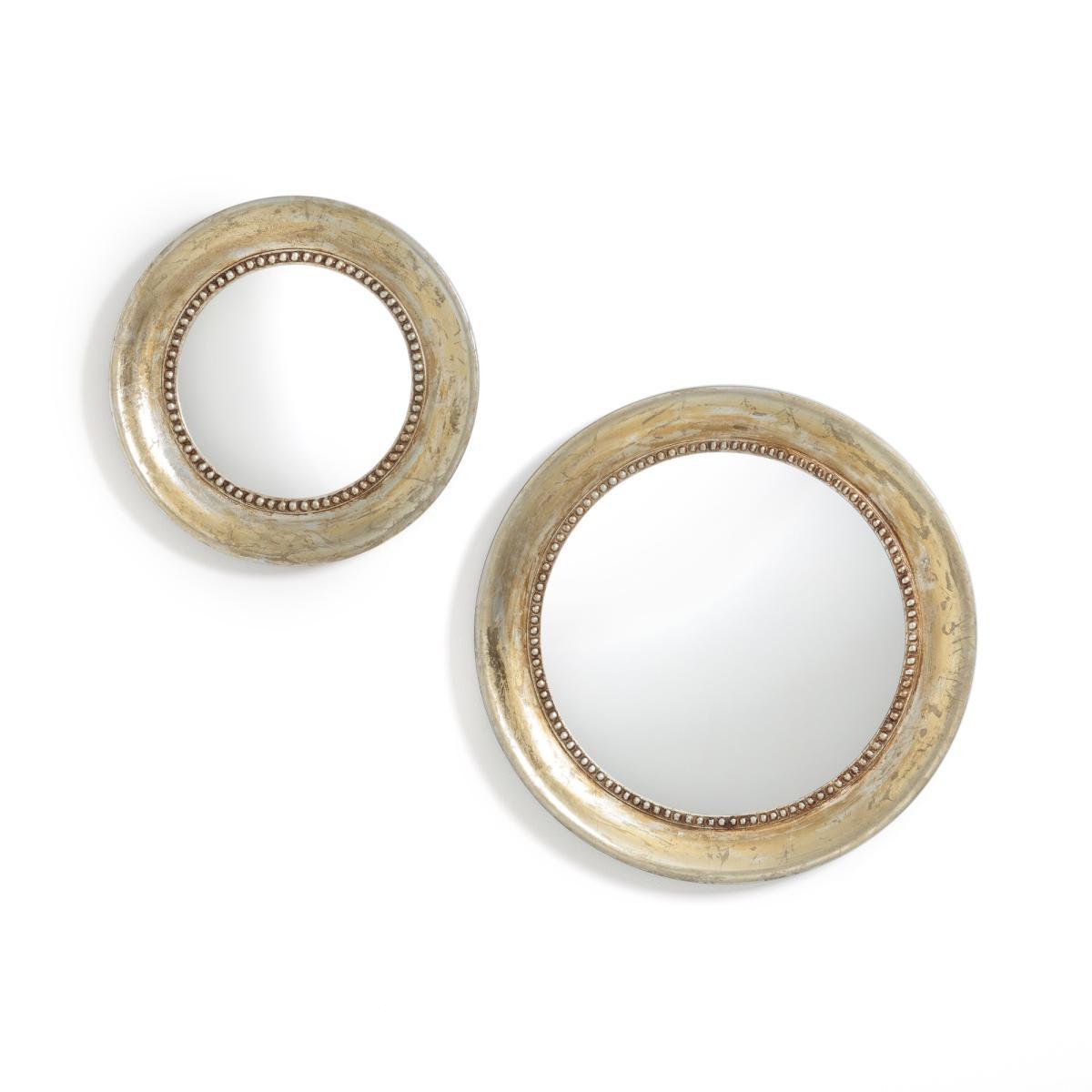 Afsan aged golden round mirror – image 2