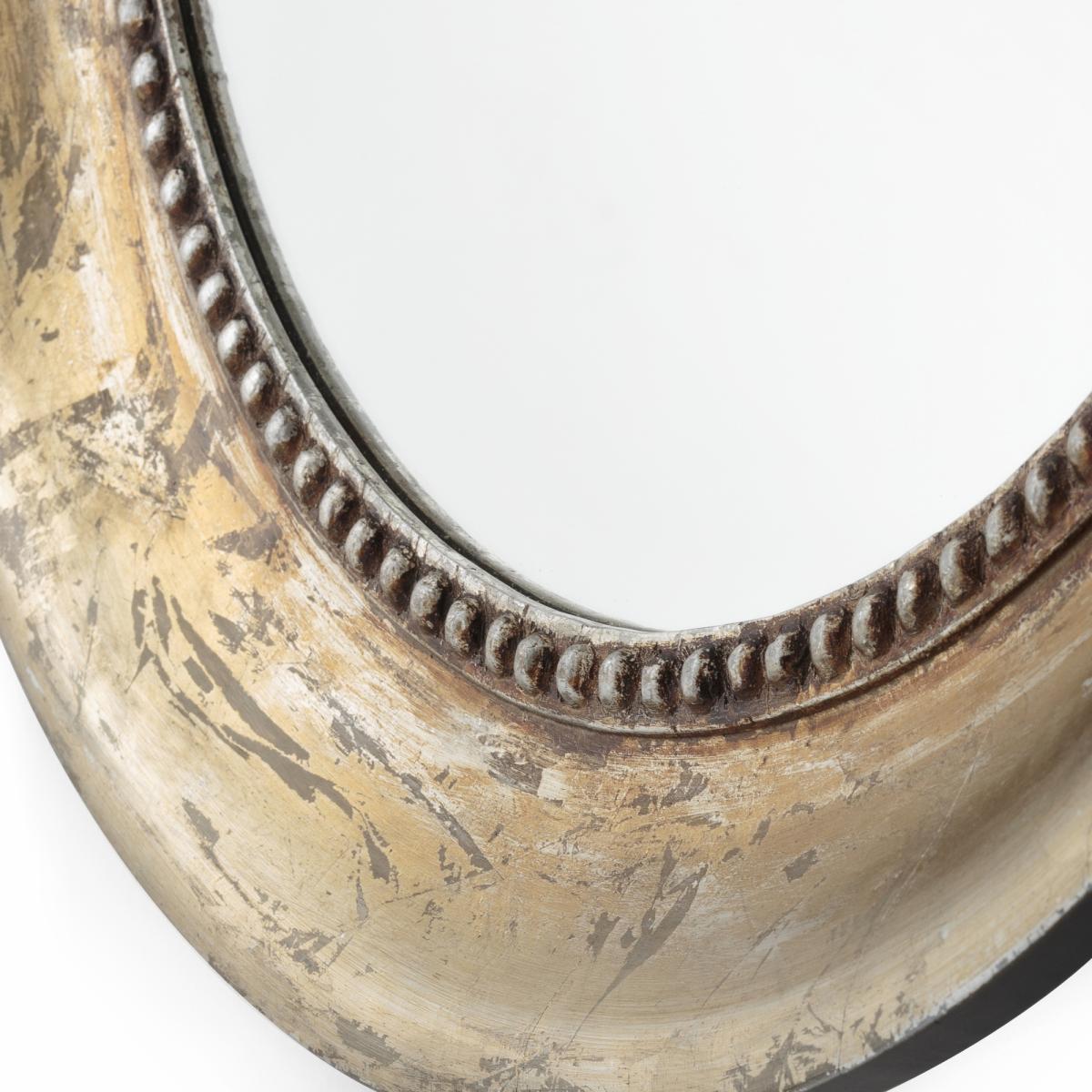 Afsan aged golden round mirror – image 3