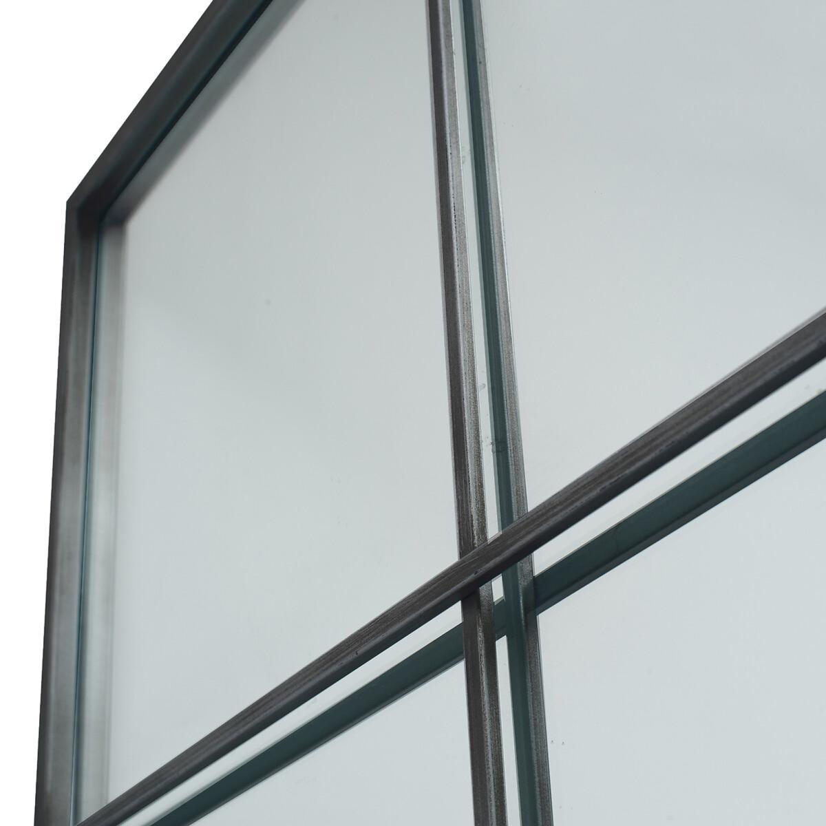 110cm Black Industrial Style Window Square Wall Mirror – image 3