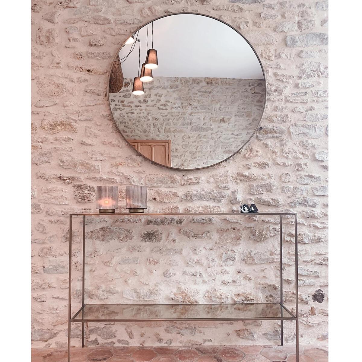 Caligone Aged Brass Metal Mirror, Diameter 80 cm – image 3