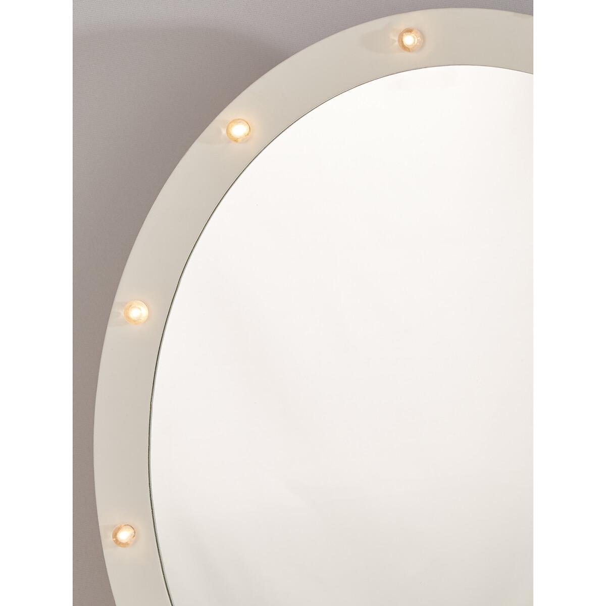 58cm White Oval Mirror with Lights – image 3
