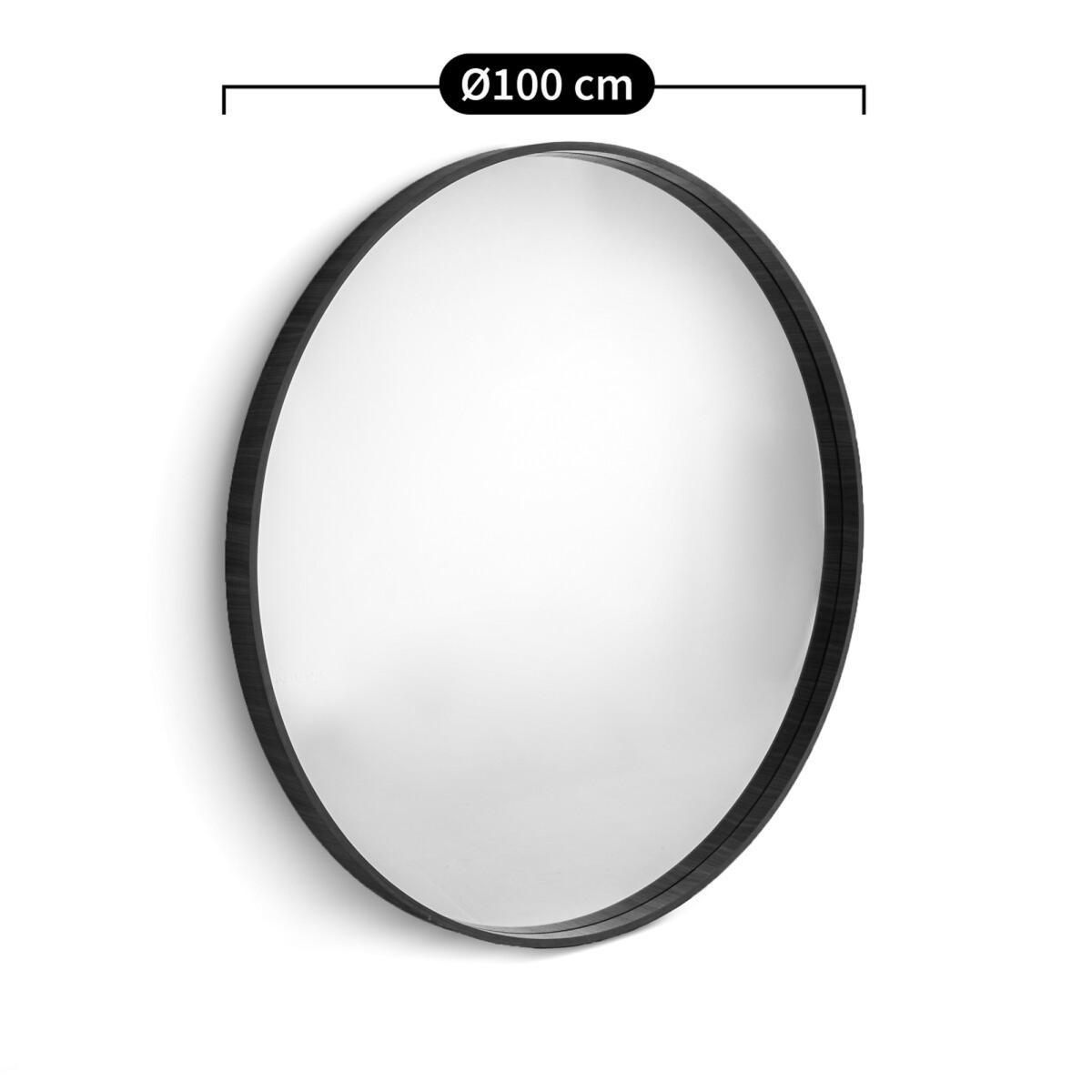 Alaria Round Mirror with Walnut Frame, Diameter 100cm – image 6