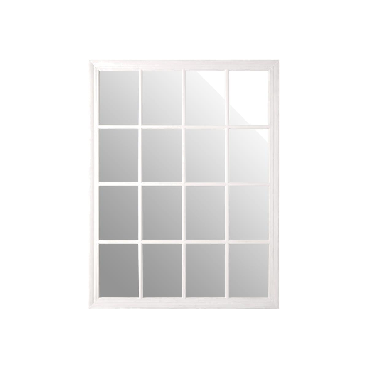 130 x 100cm Flat Wood Mirror in Antique White – image 1
