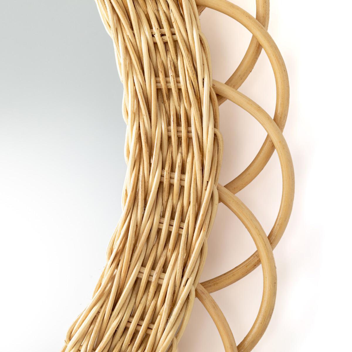 Nogu Rosette Rattan Mirror, Diameter 60cm – image 3