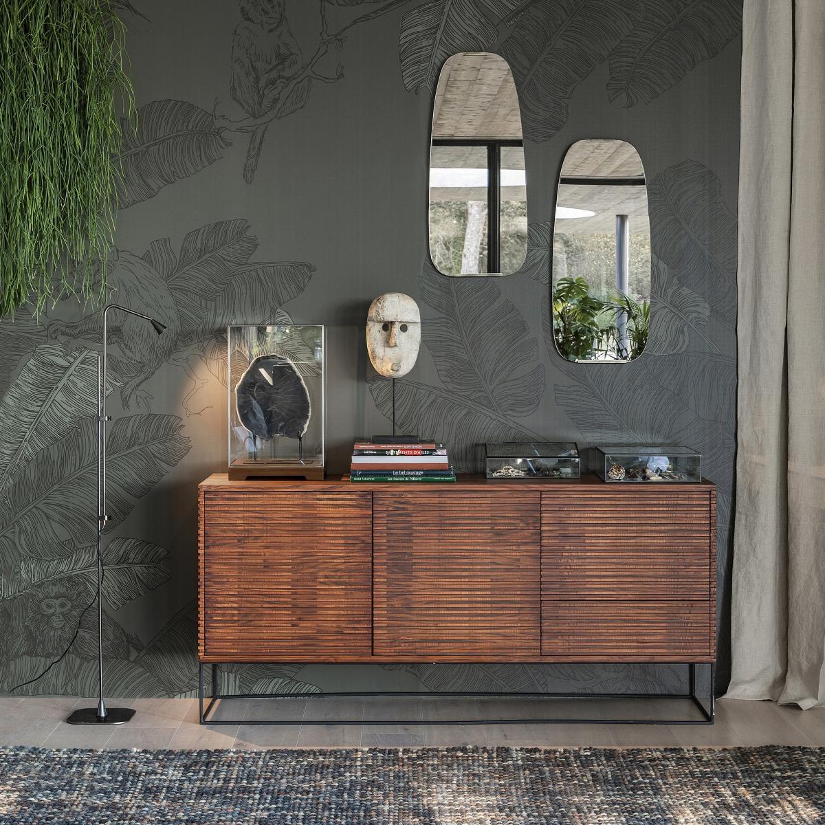Dialect Smoked Glass and Brass Mirror, Height 72.5cm – image 6
