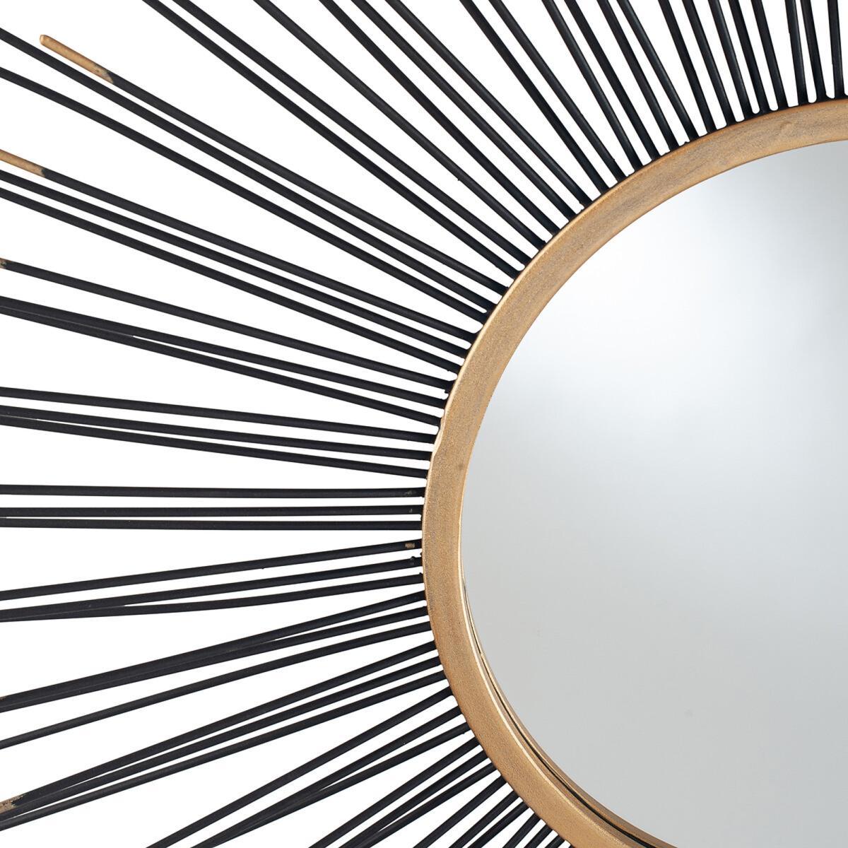 80cm Black Starburst Round Wall Mirror – image 2