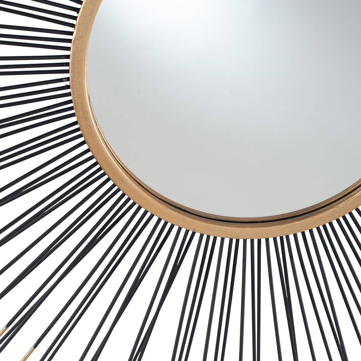 80cm Black Starburst Round Wall Mirror – image 3