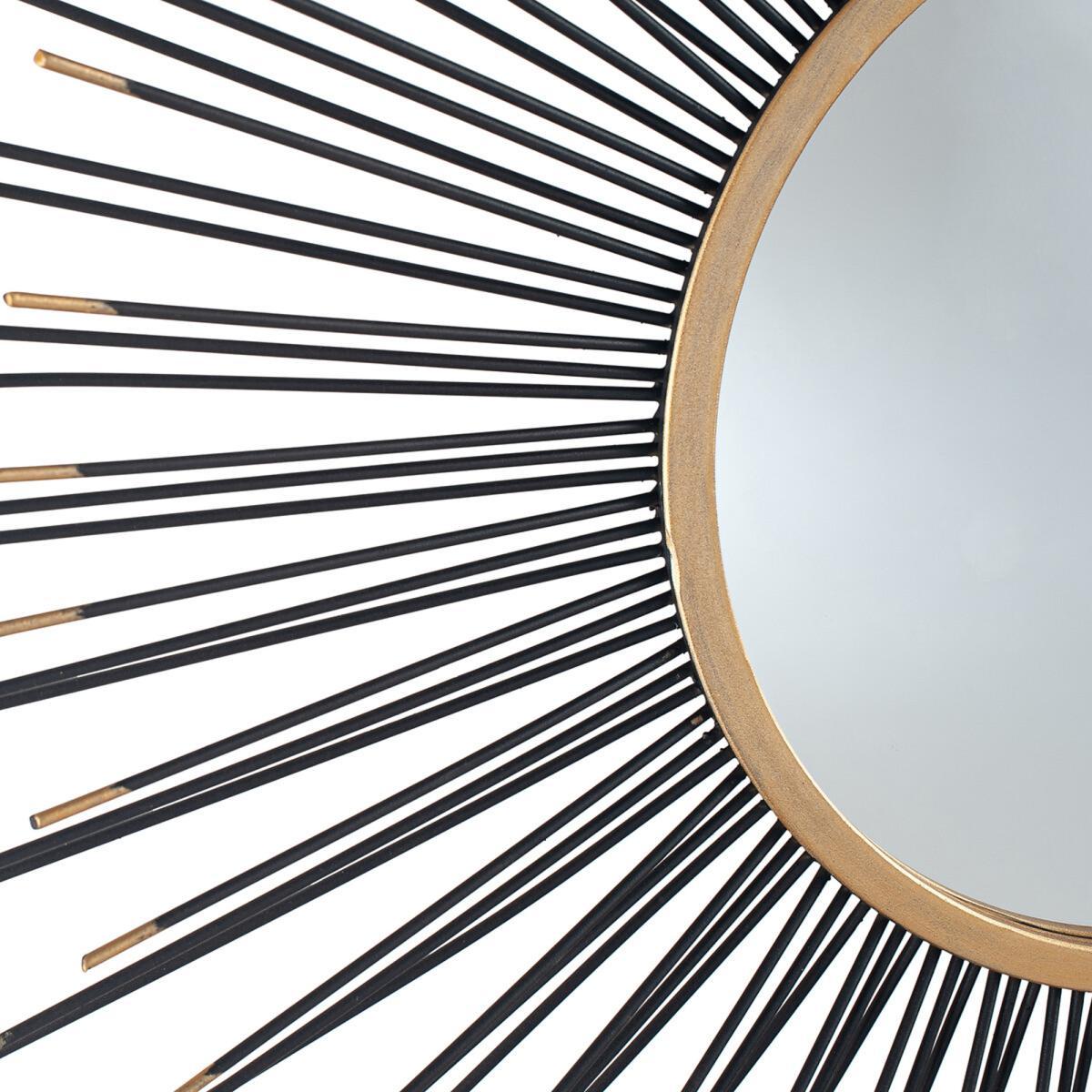 80cm Black Starburst Round Wall Mirror – image 4