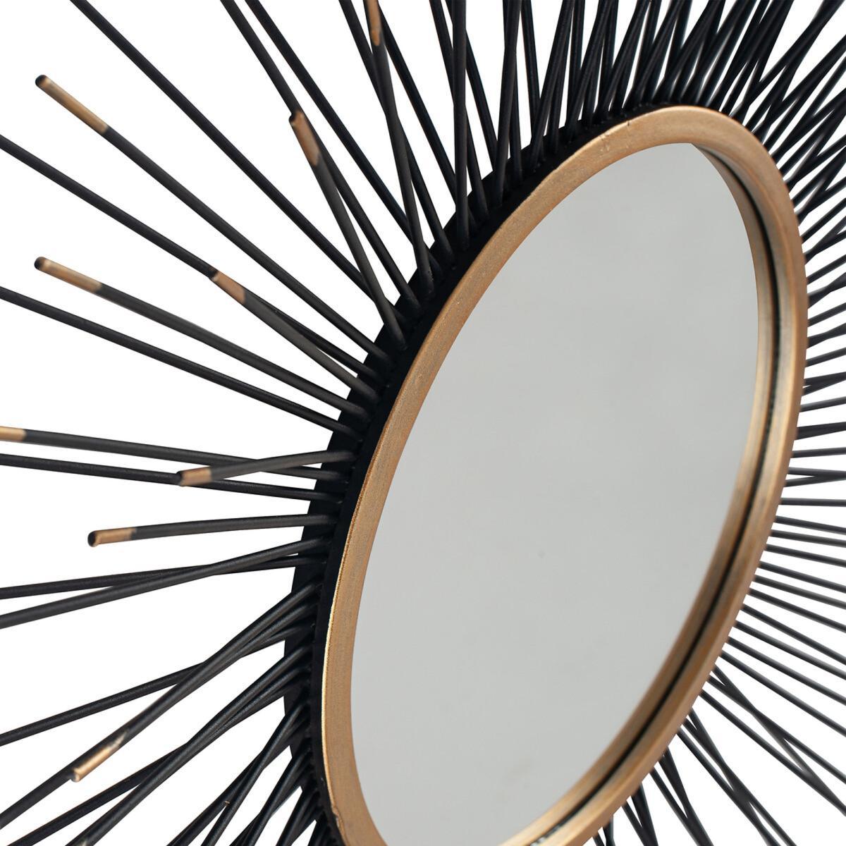 80cm Black Starburst Round Wall Mirror – image 5