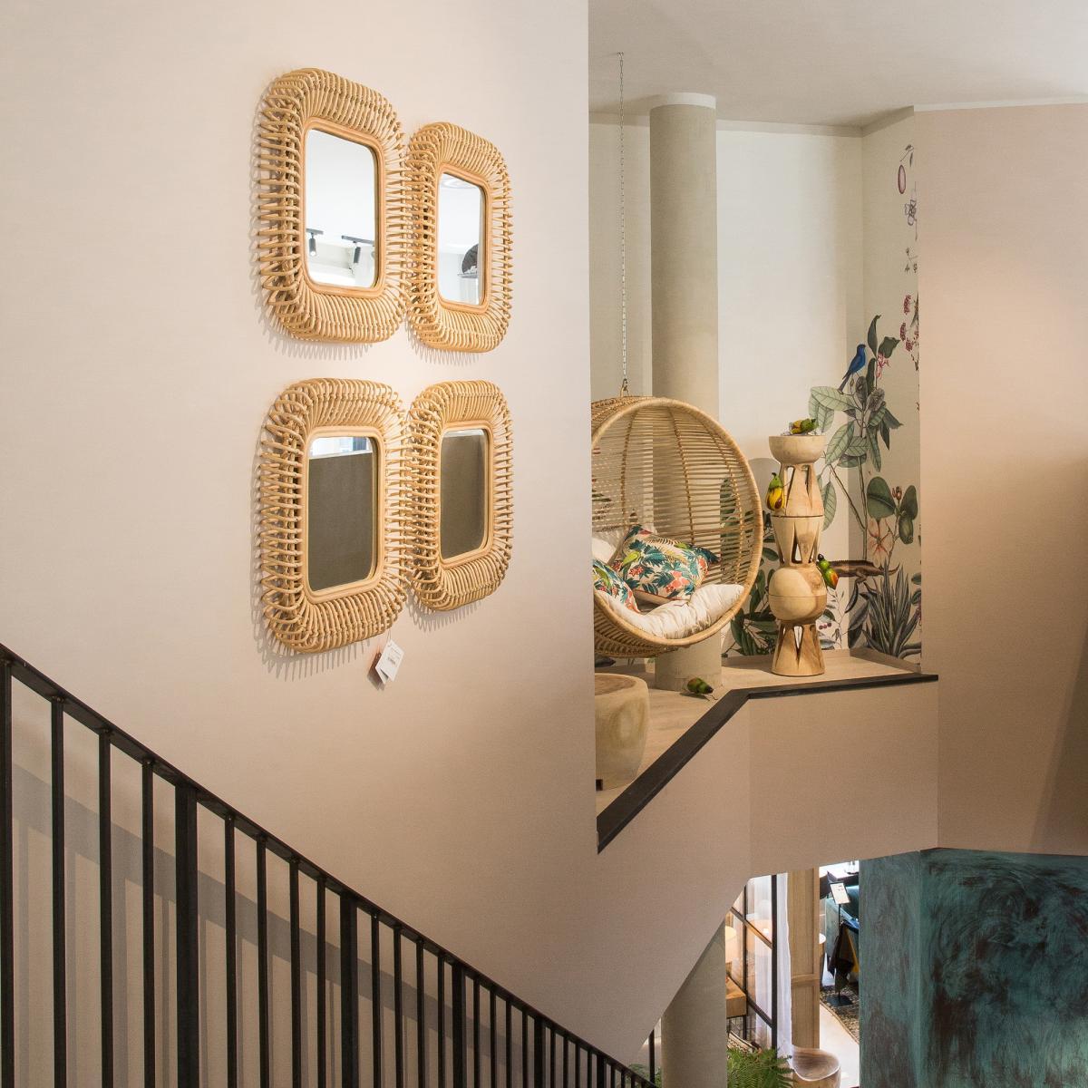 Tarsile Square Rattan Mirror, Width 55 x Height 55cm – image 3