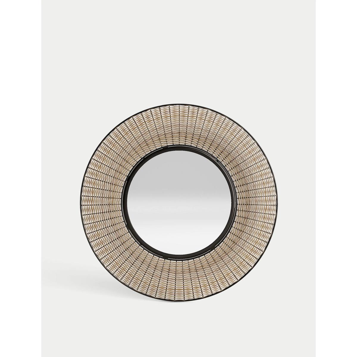 M&S Zelda Wicker Round Wall Mirror - Wood, Wood – image 2
