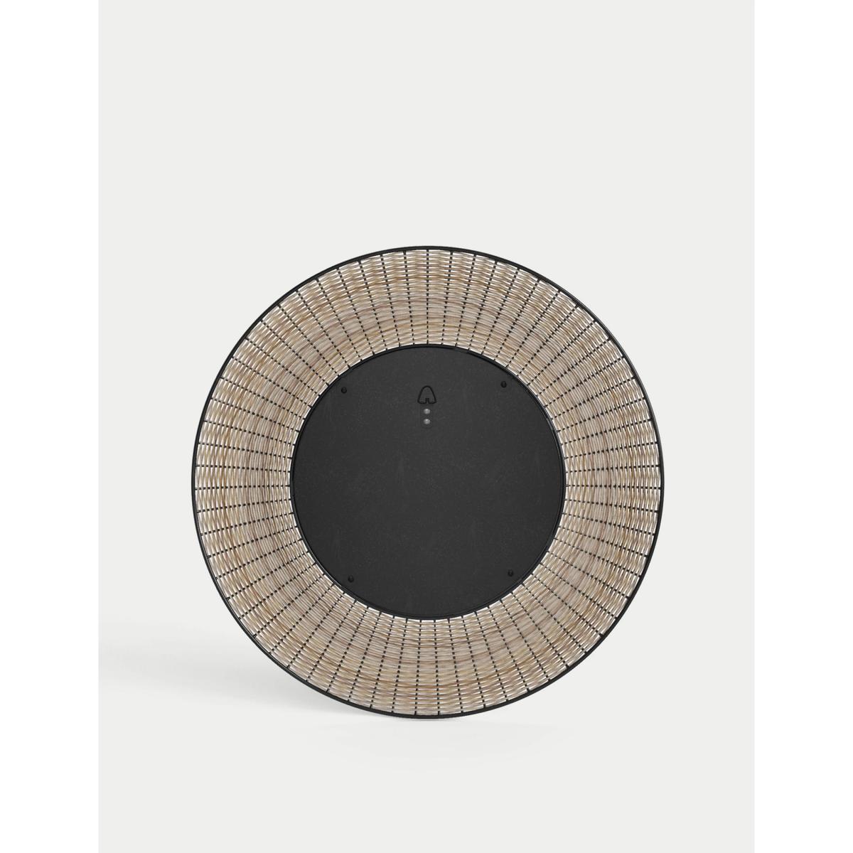 M&S Zelda Wicker Round Wall Mirror - Wood, Wood – image 4