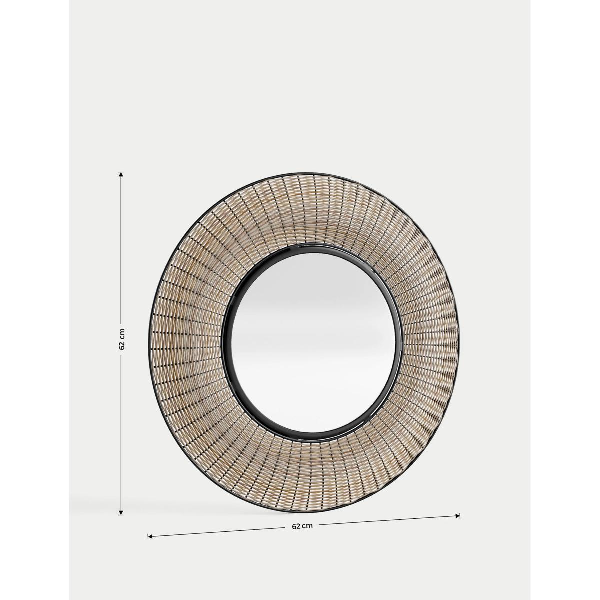 M&S Zelda Wicker Round Wall Mirror - Wood, Wood – image 5