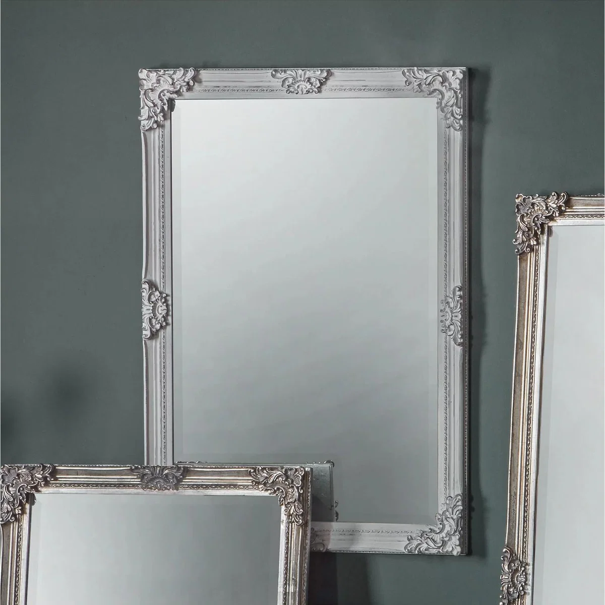 Gallery Home Fiennes Extra Large Rectangular Wall Mirror - White, White