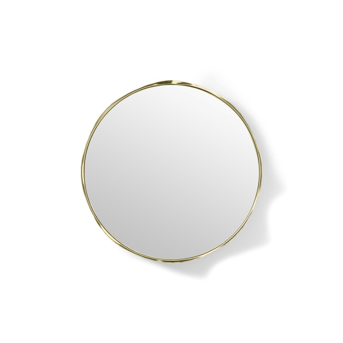 2LG Wavy Round Wall Mirror, 60 cm, Champagne Brass – image 5