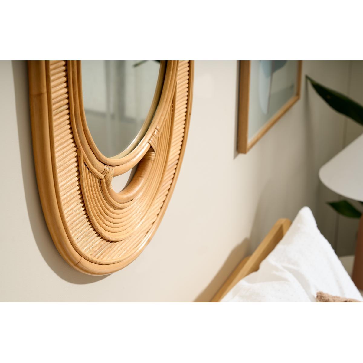 Karamo Wall Mirror, 52 x 90 cm, Natural Rattan – image 4