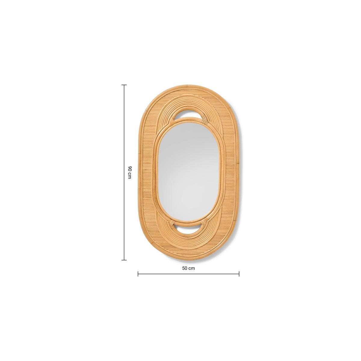 Karamo Wall Mirror, 52 x 90 cm, Natural Rattan – image 8