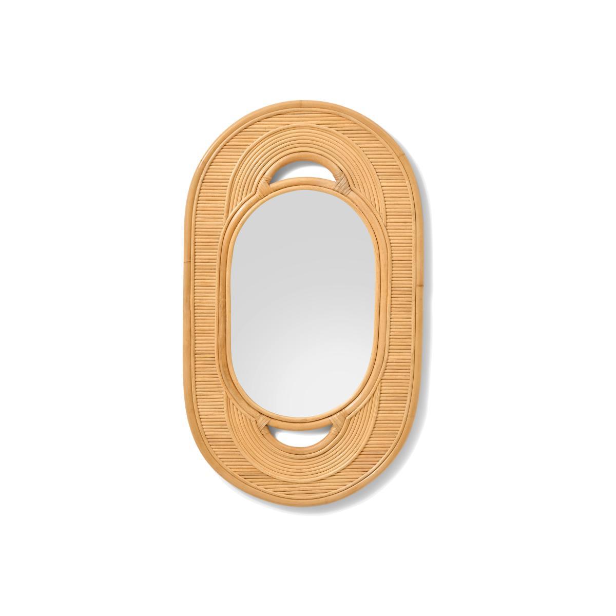 Karamo Wall Mirror, 52 x 90 cm, Natural Rattan – image 1