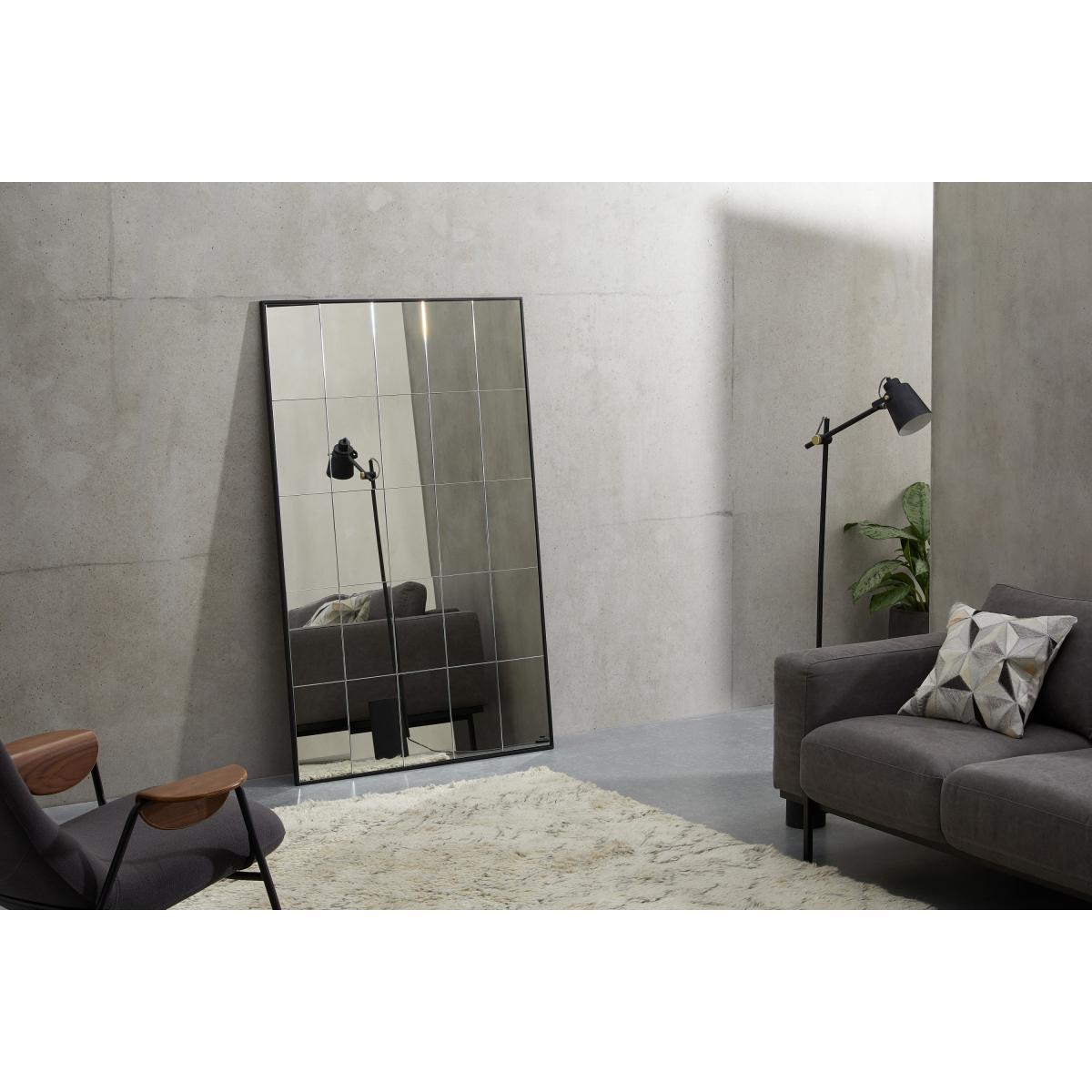 Ludlow Large Industrial Window Pane Leaner Mirror 160 x 100cm, Matt Black – image 4