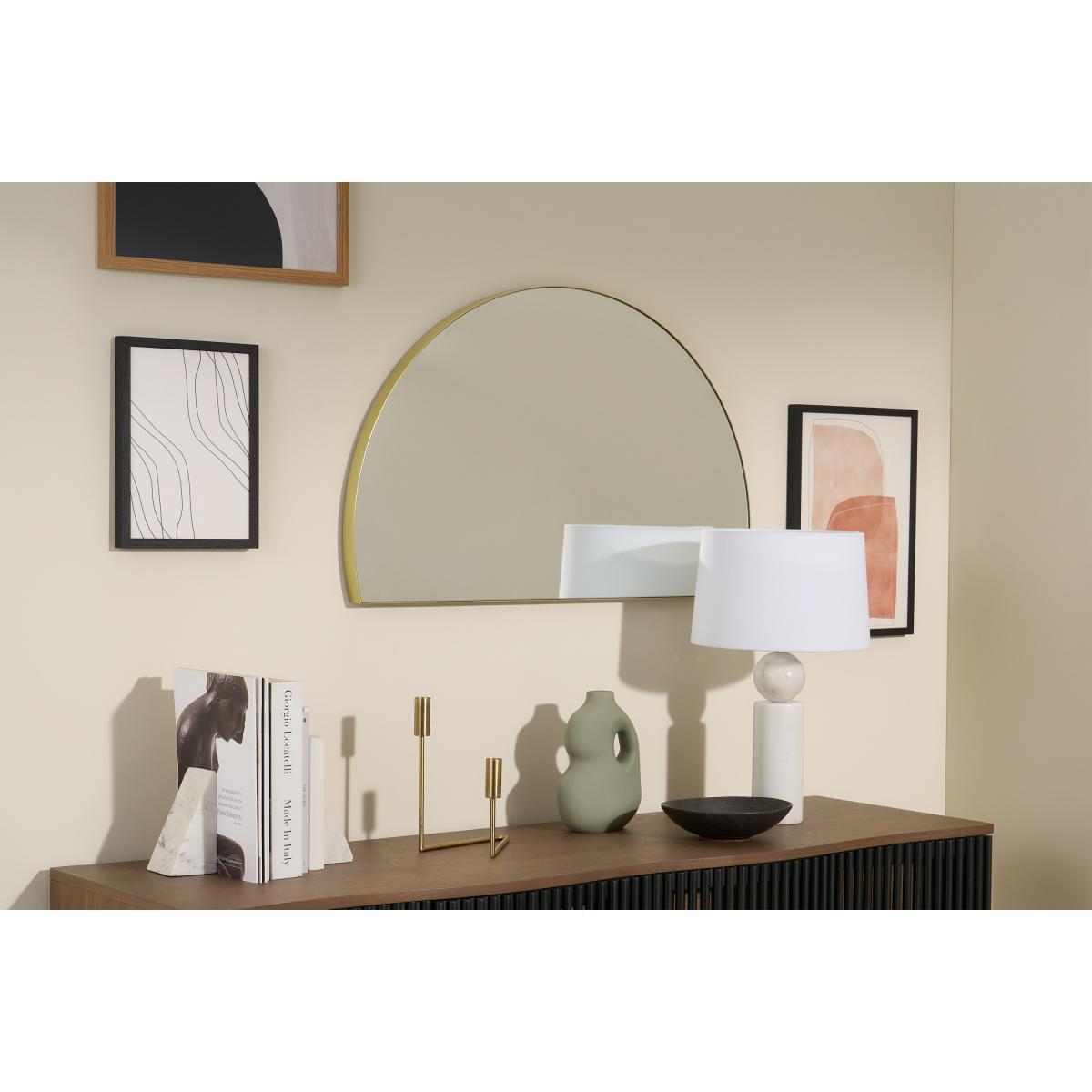 Arles Semi-Circle Wall Mirror, 54 x 85cm, Brushed Brass – image 3