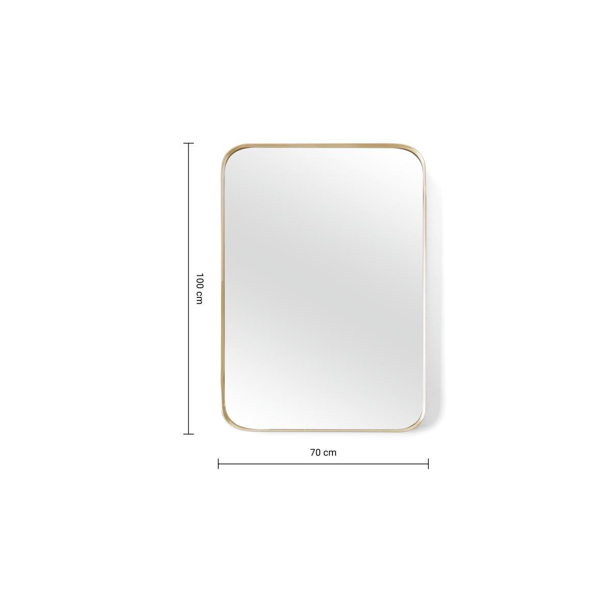 Alana Rectangular Mirror Extra Large 70 x 100 cm, Brushed Brass – image 8