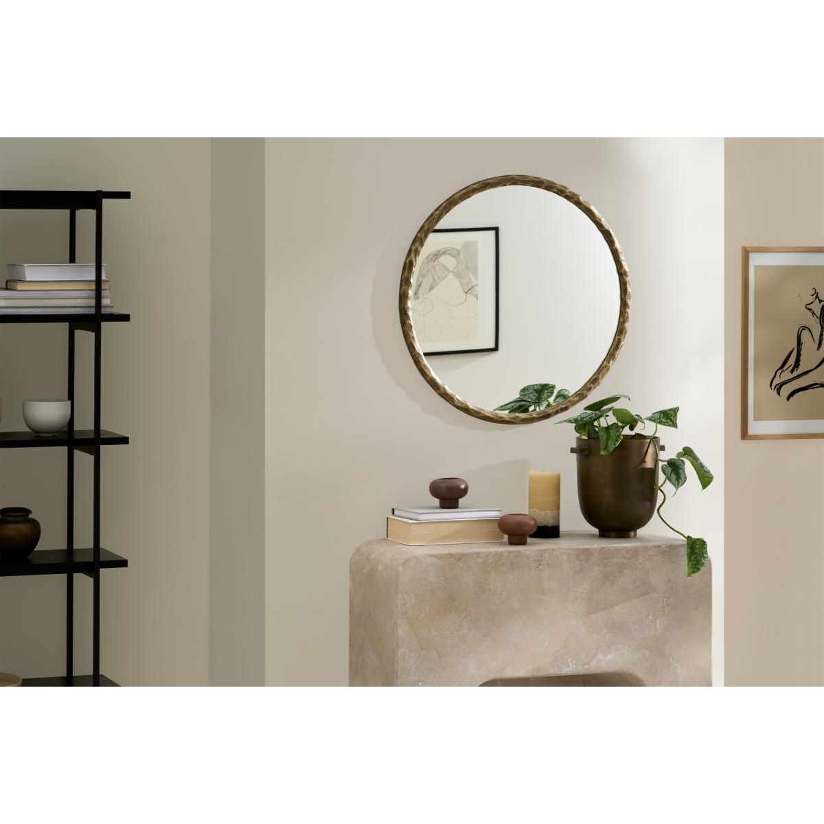 Hepsebah Circular Wall Mirror, 60 x 60 cm, Brass – image 3